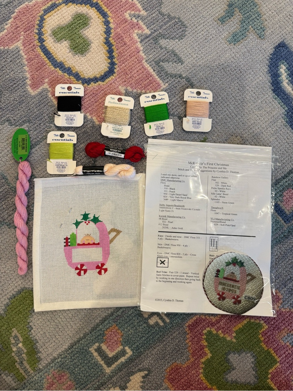 Needlepoint Ornament by The Princess and Me and threads